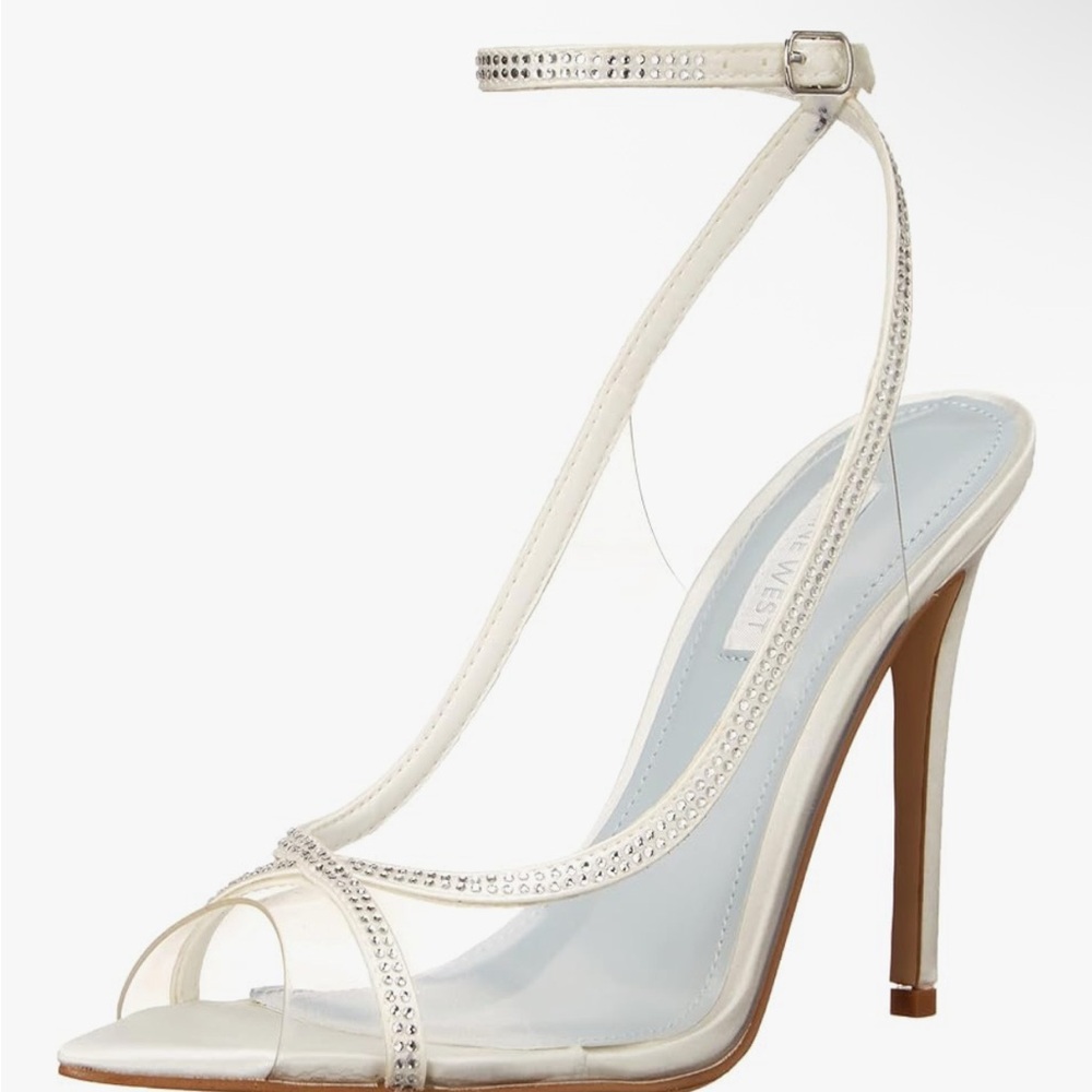 Nine West Parise 3 White/Clear Pointed Toe Stiletto Heels-Size 9 NWOT - Picture 6 of 10